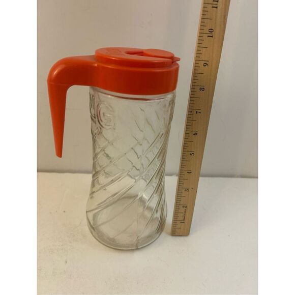 Tang glass pitcher 1qt orange handle anchor hocking #16 - Picture 1 of 6